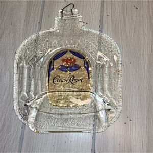 Vtg Crown Royal Whisky Handmade Melted Bottle Spoon Rest Trivet Decor Barware